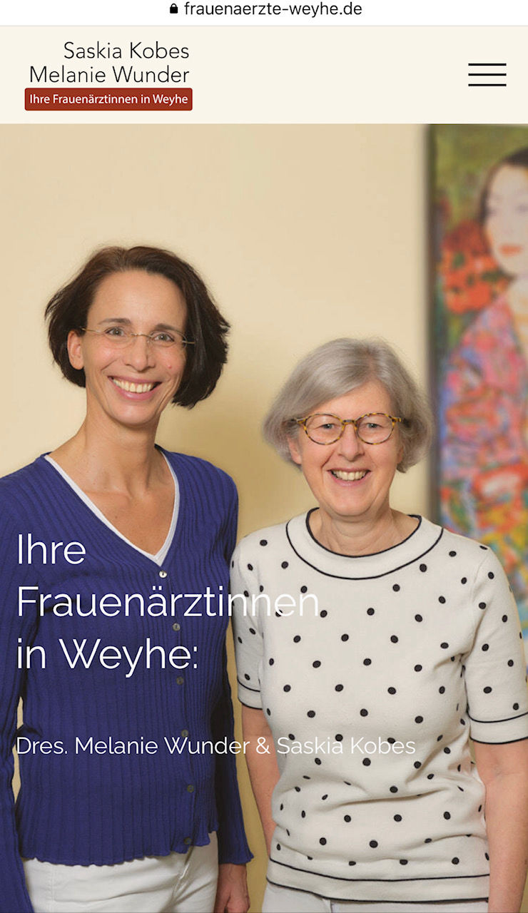 Frauenärztinnen in Weyhe - Mobilversion der Website